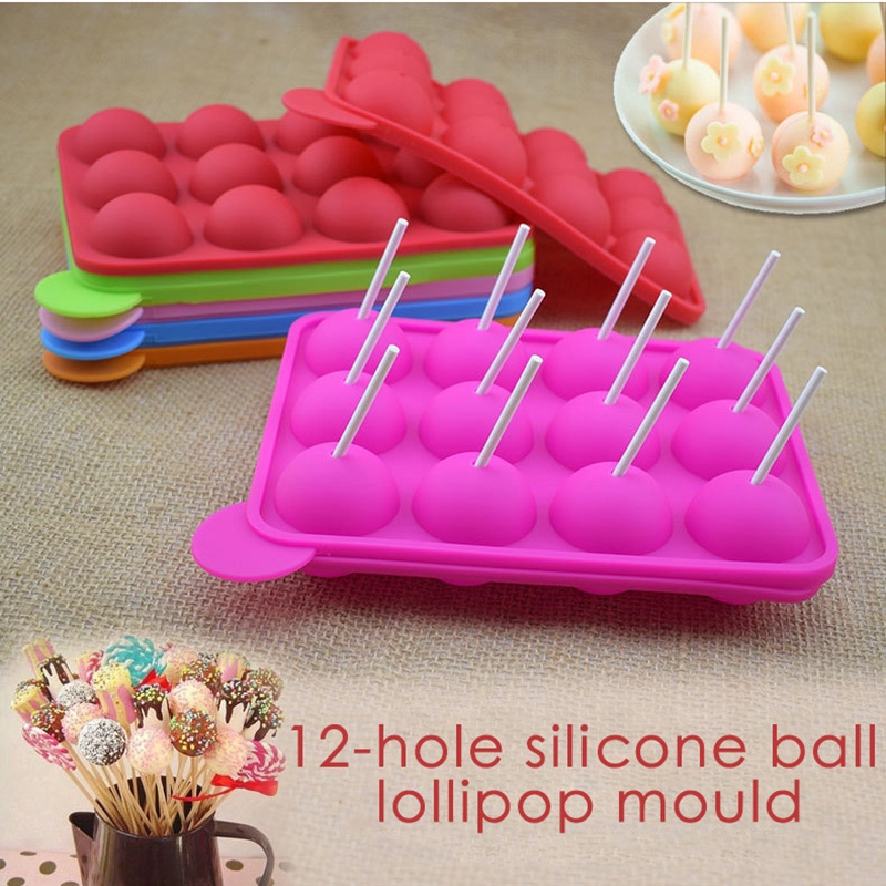 Cake Cookie Chocolate Silicone Lollipop Pop Mold Mould Baking Tray Stick Party Kitchen Tools /khuôn nướng/phòng bếp