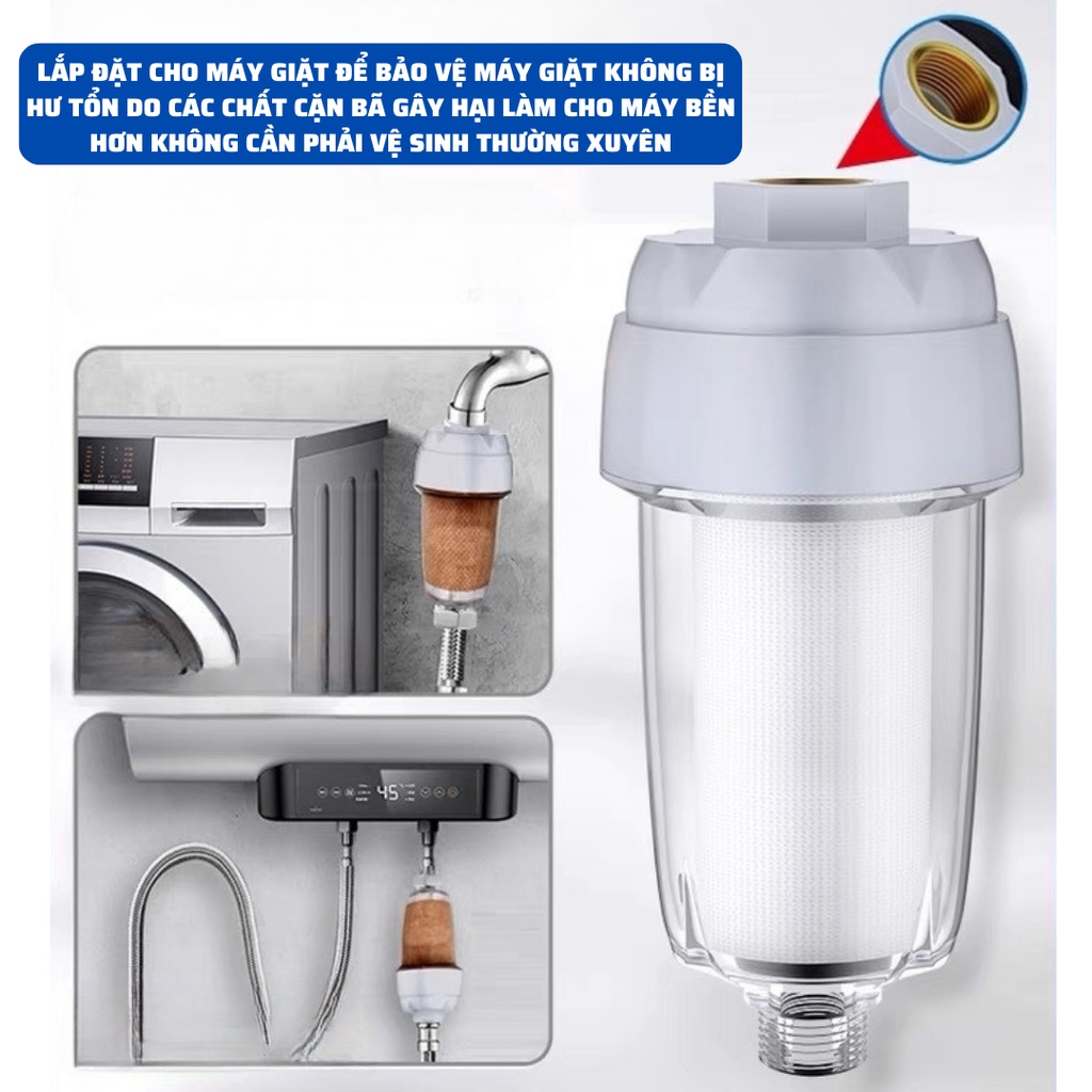 Bộ Lọc Nước Đầu Nguồn Vòi Hoa Sen,Bồn Rửa Chén,Lavabo,Máy Giặt Lọc Siêu Sạch Các Tạp Chất Dễ Dàng Lắp Đặt K195