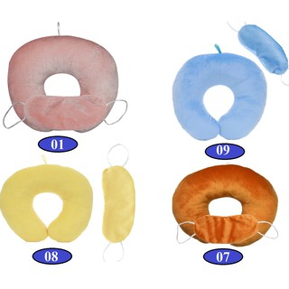 Combo gối chữ U và bịt mắt màu trơn - THIVI