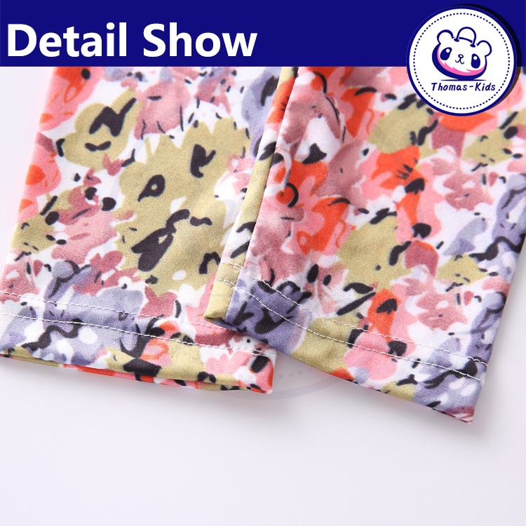 [THOMAS Kids] Quần Legging Dài Bằng Lụa Sữa Mỏng Co Giãn In Họa Tiết Cho Bé Gái 3-10 Tuổi Bán Sỉ