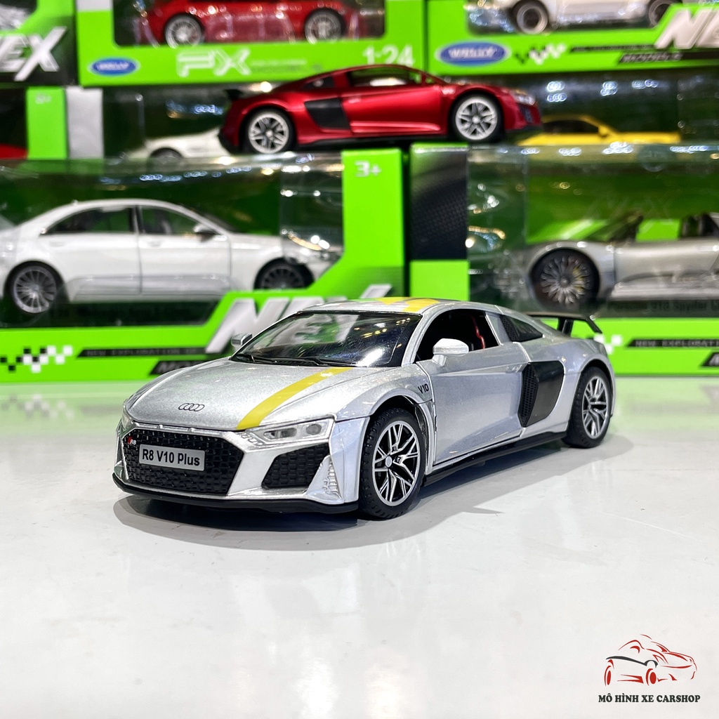 Mô hình xe ô tô Audi R8 V10 Plus tỉ lệ 1:32 hãng Alloy 4 màu