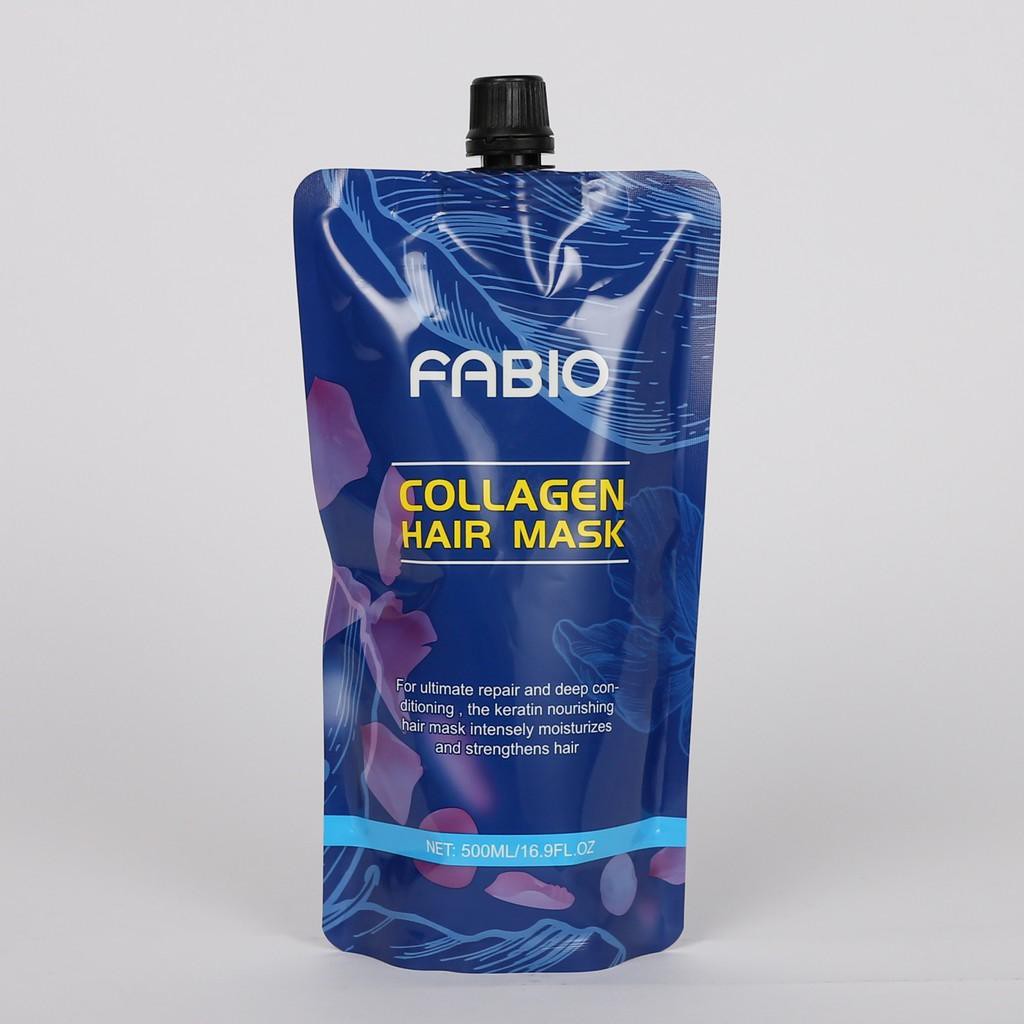 Dầu hấp ủ tóc Collagen FABIO 500ml bổ sung dưỡng chất cho tóc sau khi nhuộm, uốn, ép