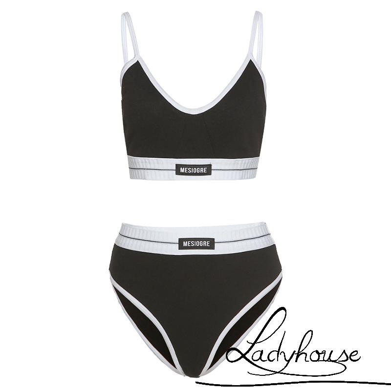 Bộ đồ lót 2 mảnh cổ chữ V hở lưng màu sắc thời trang quyến rũ cho nữ