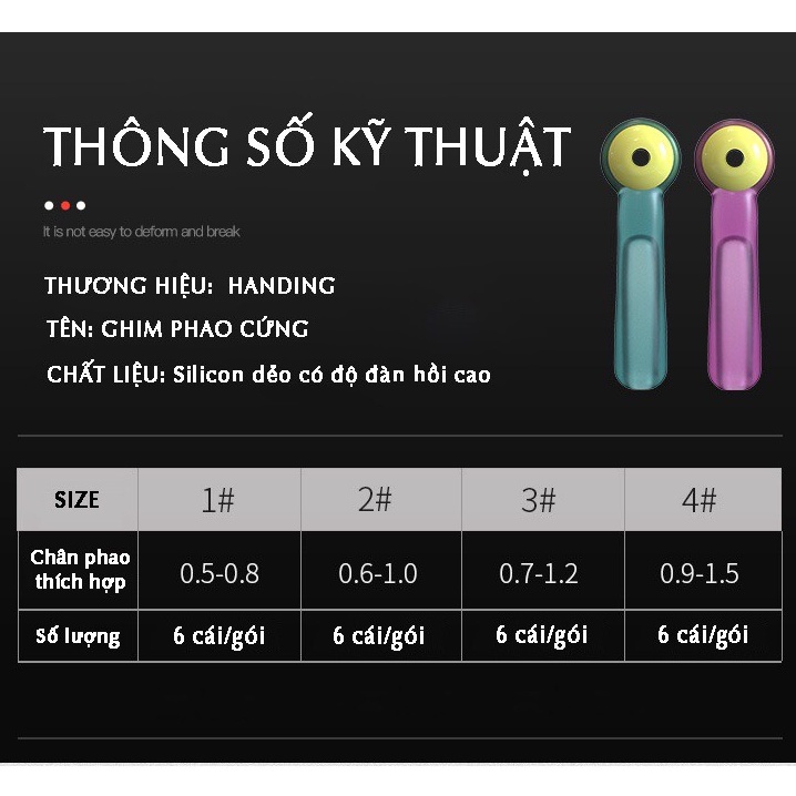 Ghim Phao Câu Đài Silicone -  Ghim Phao Cứng Handing
