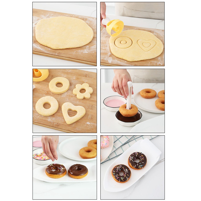 Khuôn làm bánh donut tiện dụng cho nhà bếp tùy chọn kiểu dáng DIY