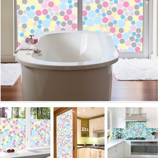 1m x 45cm Decal dán kính mờ cửa sổ có sẵn keo - chấm bi nhiêu màu MBI181