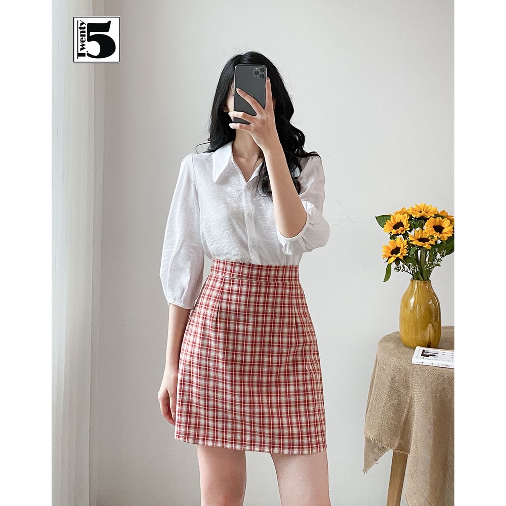 Áo sơ mi nữ cổ đức dáng lửng Twentyfive T1106
