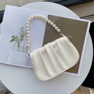 Túi đeo dưới cánh tay / Kẹp Nách Hình Đám Mây Đính Ngọc Trai Nhân Tạo Phong Cách Mới 2021 Cho Nữ