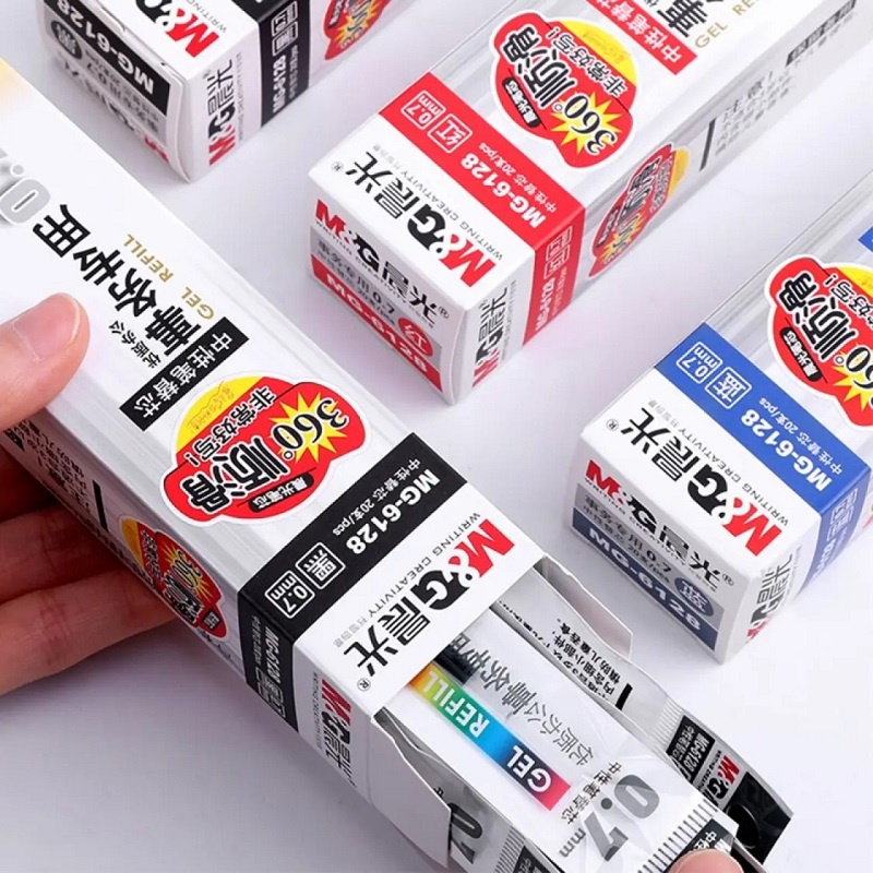 Hộp 20 ruột bút nước M&G 6128 / Ngòi bút 0.7mm thay cho bút ký và bút nước đậy nắp 1111 / 1115 / 11571