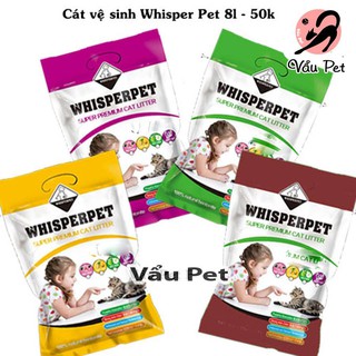Cát vệ sinh cho mèo Whisper Pet siêu hút thấm gói 8L