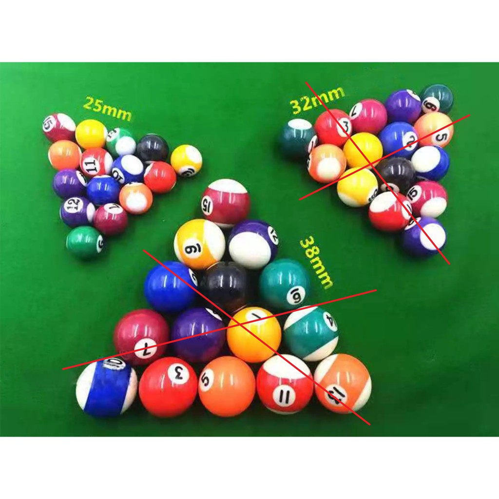 Bộ 16 viên bi/bóng bida mini đường kính 25 mm dành cho bàn bida trẻ em