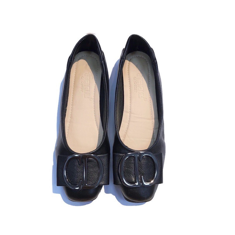 giày búp bê đế bằng chất da mềm đi cực êm phong cách vintage 2021 | BigBuy360 - bigbuy360.vn