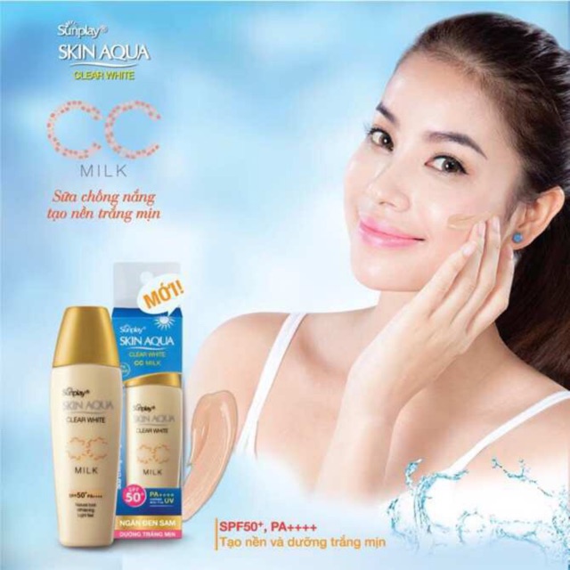 Kem chống nắng tạo nền hàng ngày Sunplay Skin Aqua Clear White CC milk 25g