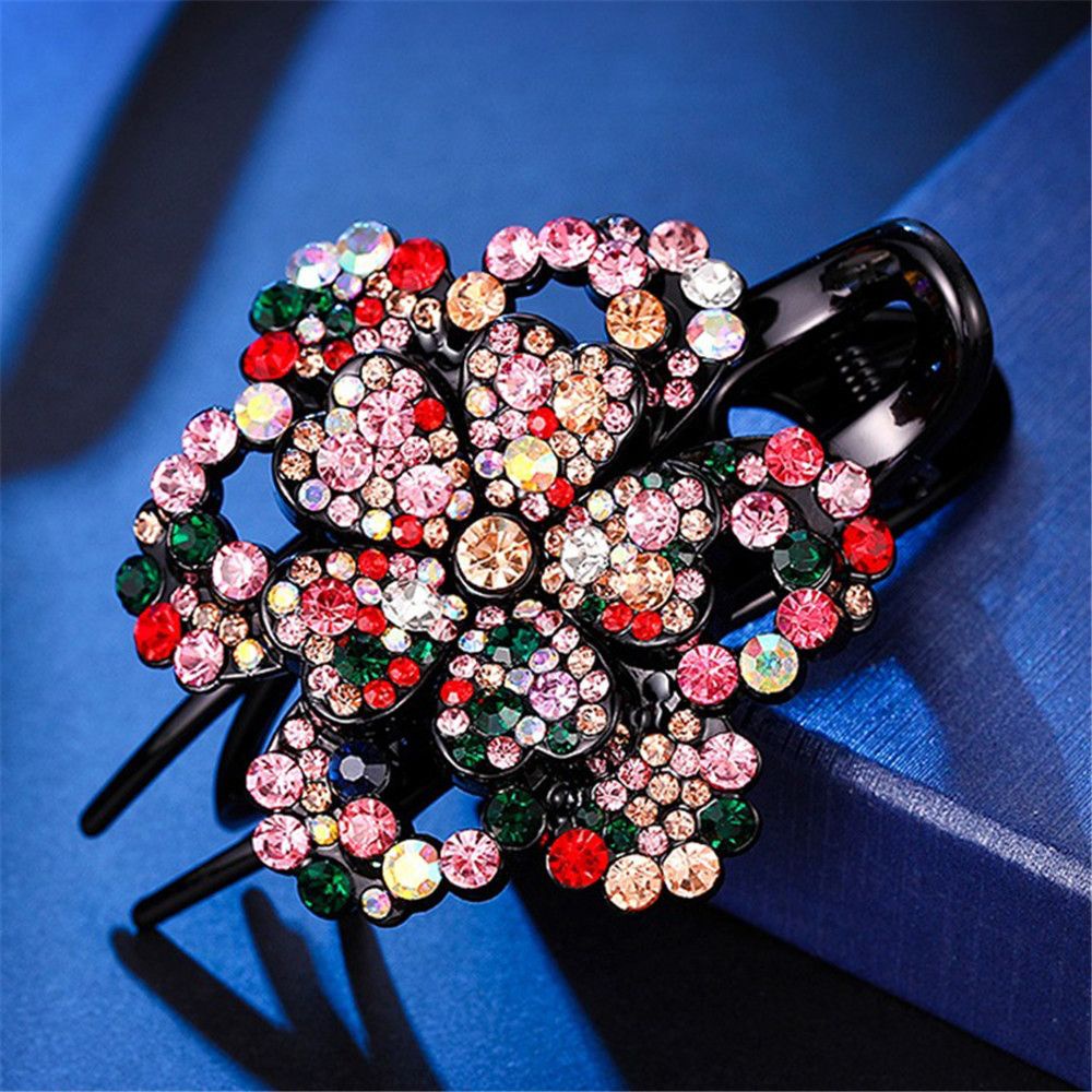 Kẹp tóc họa tiết hoa lấp lánh thời trang cho nữ