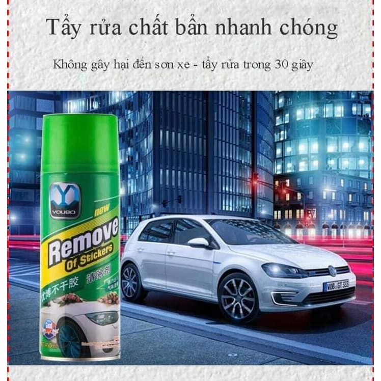 CHAI XỊT TẨY VẾT KEO DÍNH VẾT NHỰA ĐƯỜNG BÁM BÁNH XE Ô TÔ