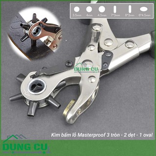 Kìm bấm lỗ 3 tròn 2 dẹt 1 oval Masterproof – Đức