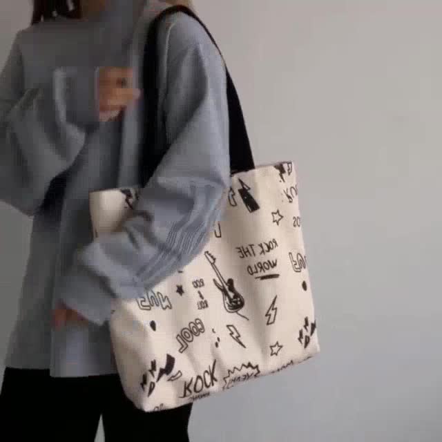 Túi vải Túi tote cho nữ in họa tiết độc đáo giá rẻ siêu bền đi học đi chơi | BigBuy360 - bigbuy360.vn