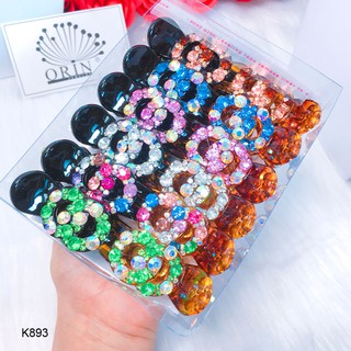 Kẹp tóc, kẹp càng cua 3 răng đính đá Orin K893