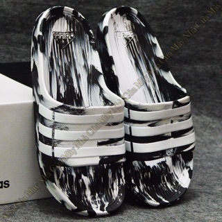 [☘ADIDAS®☘]-DÉP ĐÚC DURAMO SLIPPERS CAMO ORIGINAL- TRẮNG ĐEN