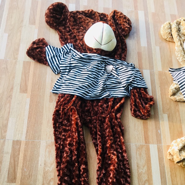 VỎ GẤU TEDDY 1m8 kèm áo ( khổ thật)