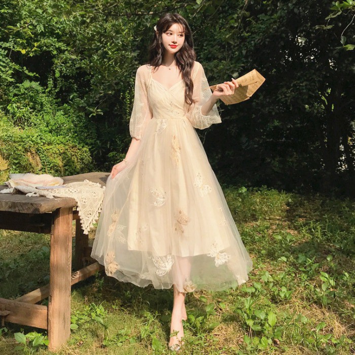 🍒🍒Set Áo Khoác Mỏng + Váy 2 Dây Công Chúa Siêu Cổ Tích Cho Nữ🍒🍒