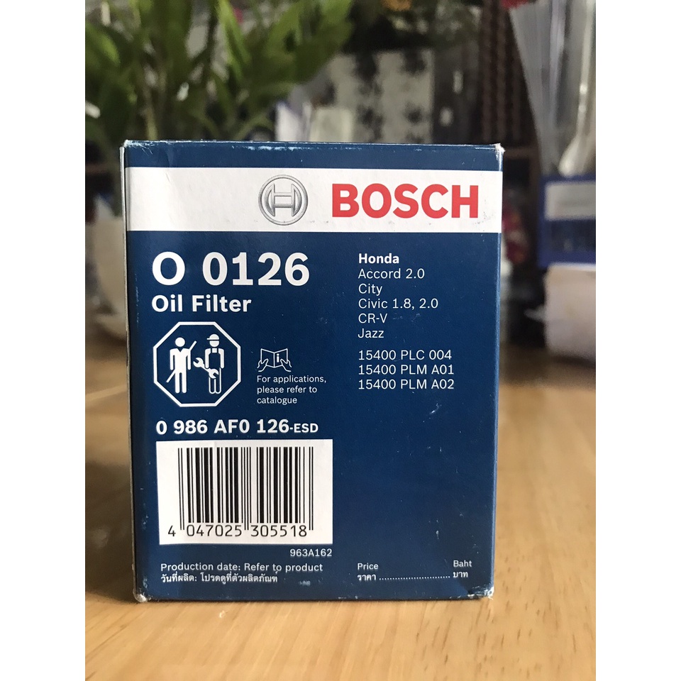 Lọc nhớt BOSCH Chính hãng cho Honda city, Accord 2.0, CRV, Jazz, Civic 1.8-2.0