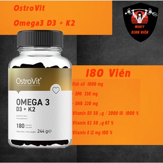 Vitamin omega 3 d3-k2 ostrovit 90 viên - 180 viên