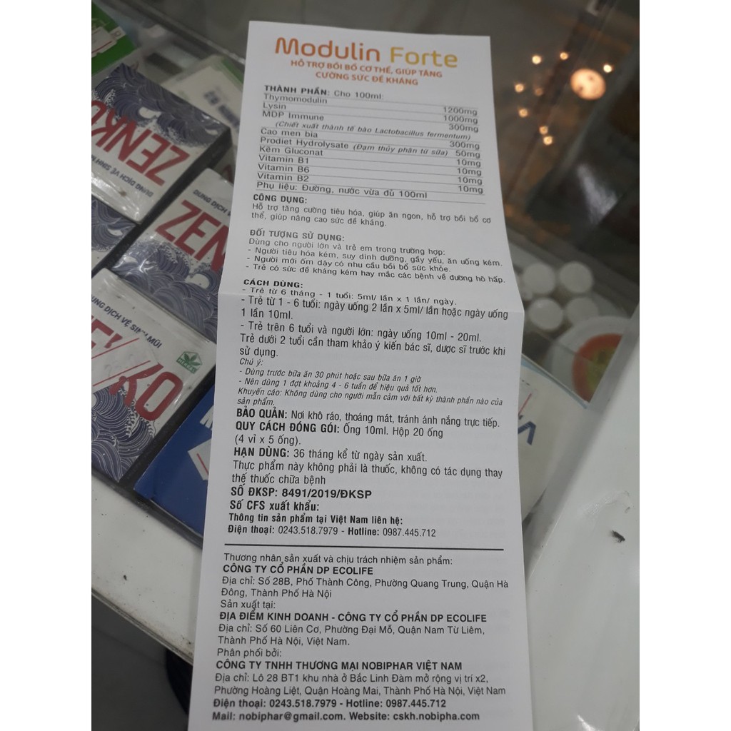 Siro uống MODULIN FORTE tăng đề kháng, giúp bé ăn ngon, ngủ ngon