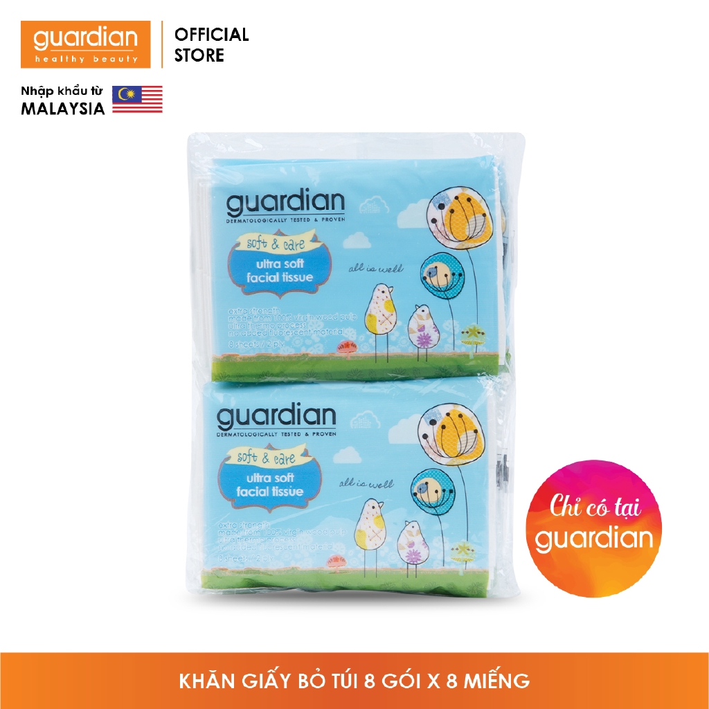 Khăn giấy bỏ túi Guardian 8 tờ x 8 gói