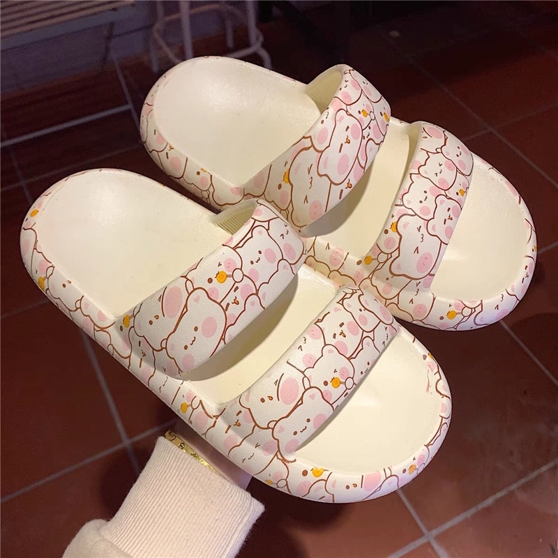 Dép Xốp Hoạ Tiết Gấu Dễ Thương Kiểu Dáng Sandal Chất Nhẹ Dẻo Mang Êm Chân FREESHIP50K beechanstore