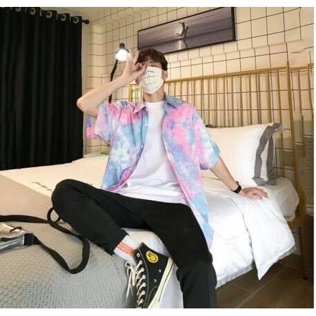 Áo sơ mi nam nữ loang màu unisex cộc tay 4 màu form rộng - Lyza Store | BigBuy360 - bigbuy360.vn