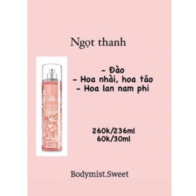BODYMIST XỊT THƠM TOÀN THÂN CHIẾT 33ML PRETTY
