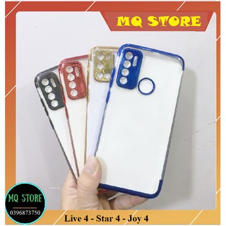 Ốp lưng Vsmart Live 4, Star 4, Joy 4 Ốp dẻo trong TPU viền xi màu, bảo vệ camera cao cấp