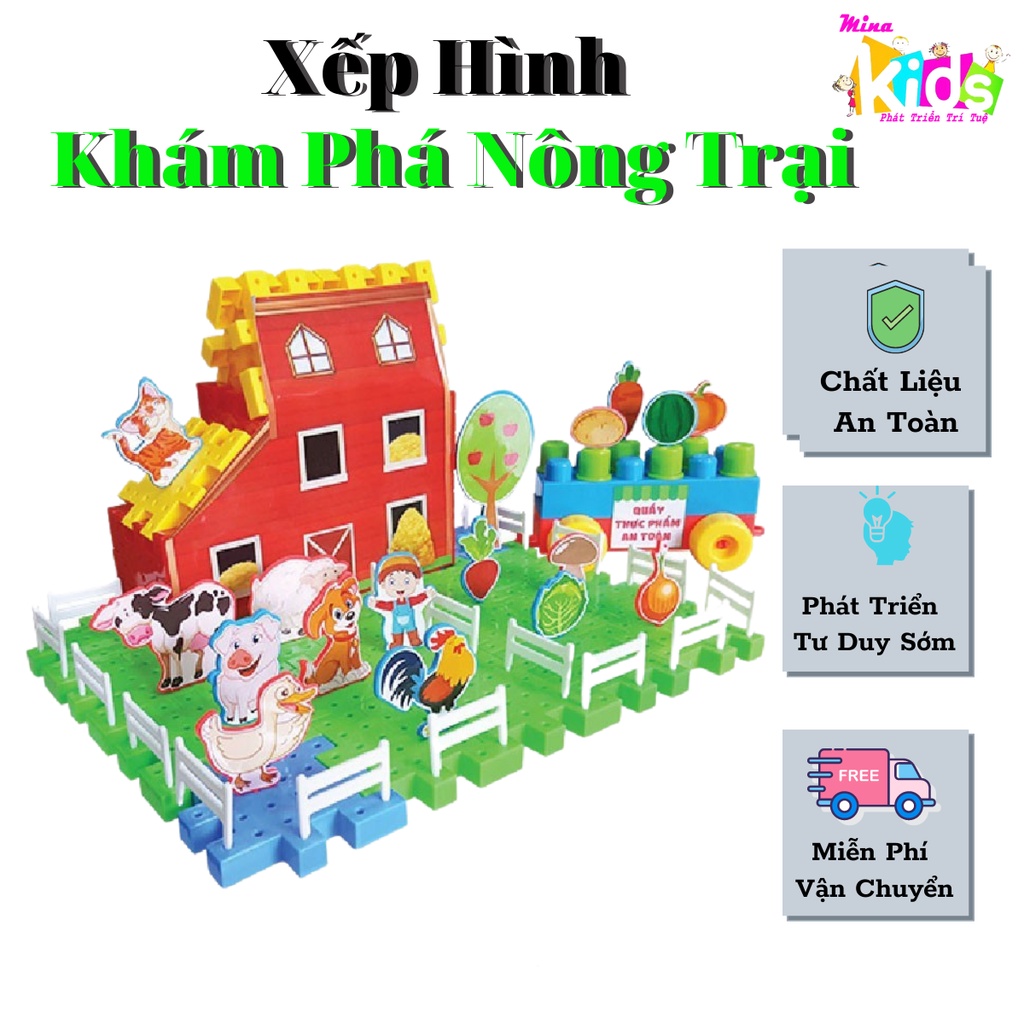 Đồ Chơi Xếp Hình Khám Phá Nông Trại Cho Bé Vừa Chơi Mà Học Sato DC297