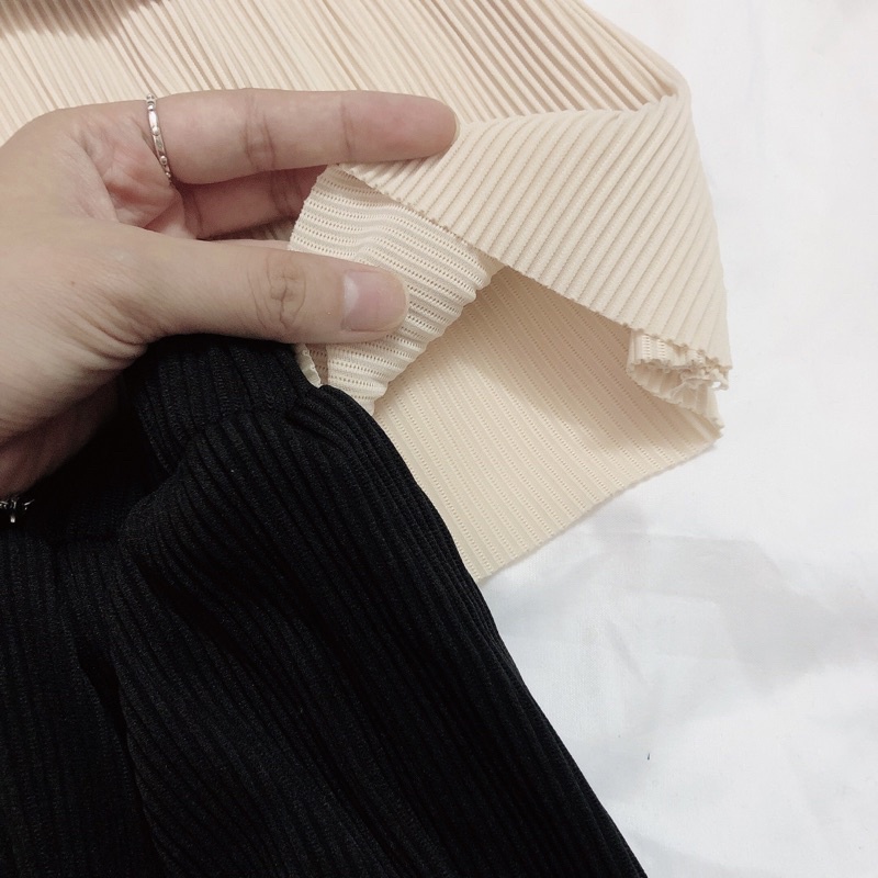 Quần đùi sooc tăm dập li lưng chun form rũ (Ảnh thật/ Video)