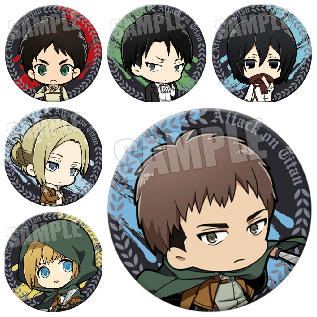 Huy hiệu cài áo IN HÌNH Attack on Titan Đại chiến Titan anime chibi dễ thương tiện lợi m2