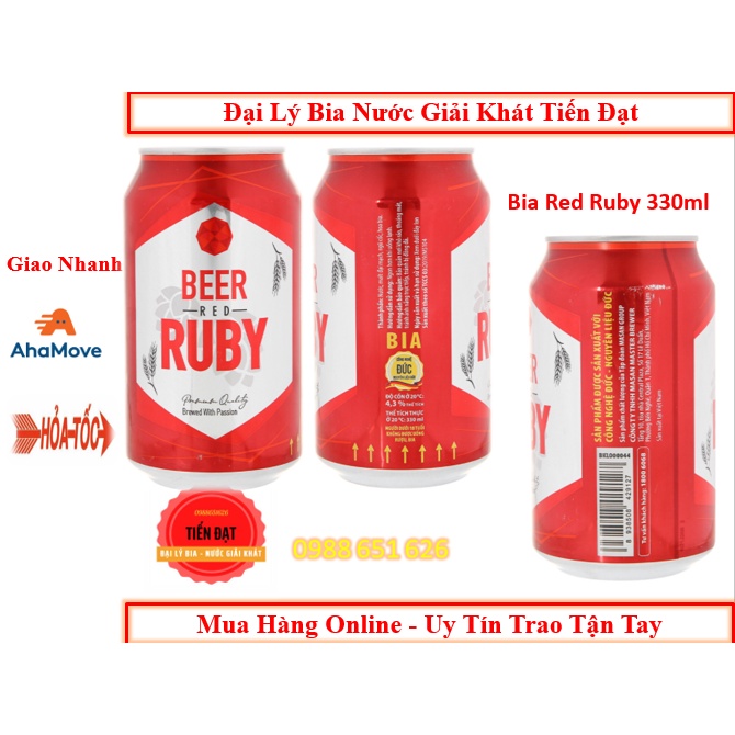 Thùng 24 lon Bia Red Ruby Công Nghệ Đức Thể Tích 330ml