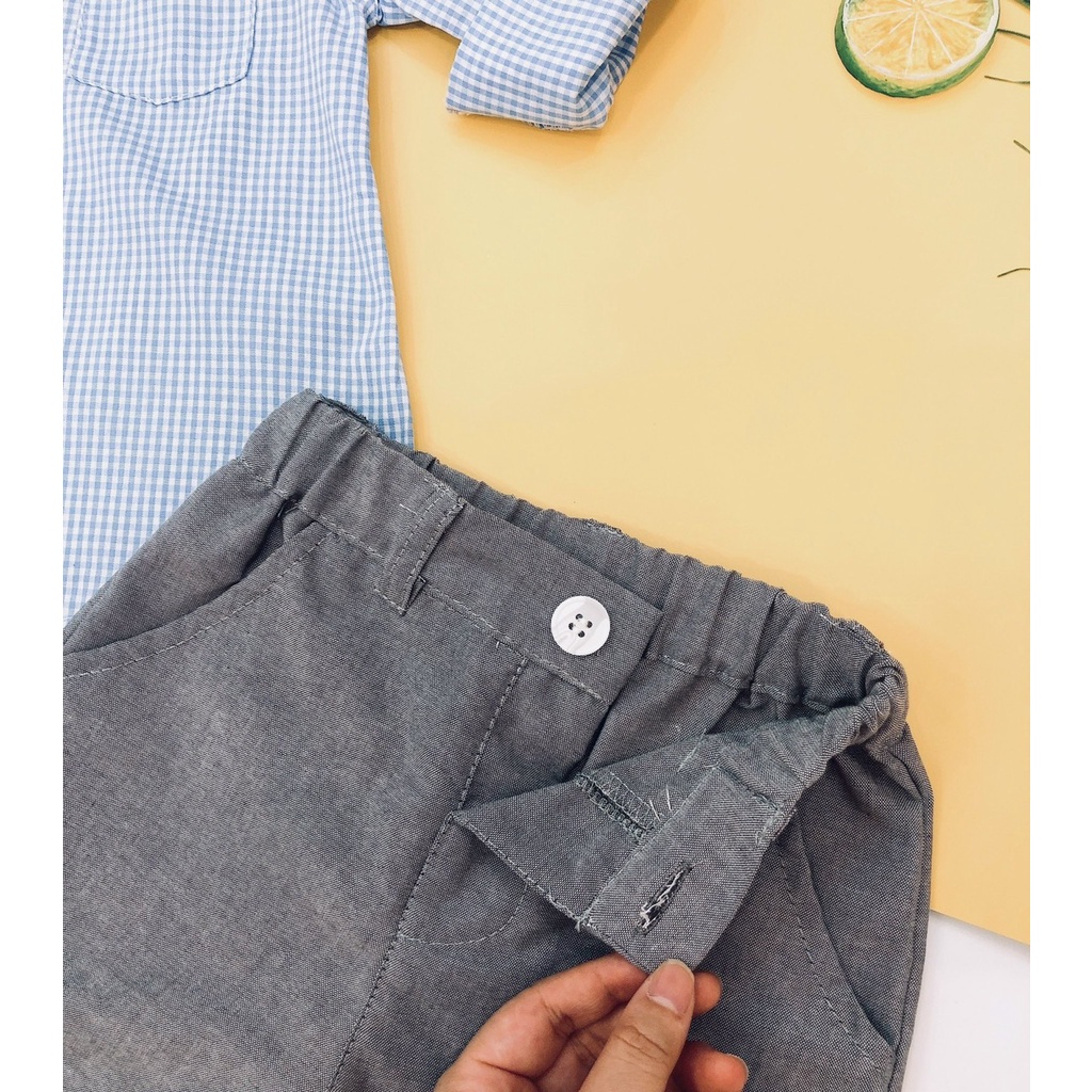 Set công tử 3 chi tiết kèm nơ dư xịn HM cho bé trai 1-6T