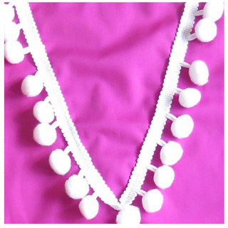 1m Ren trắng pom pom làm đồ handmade