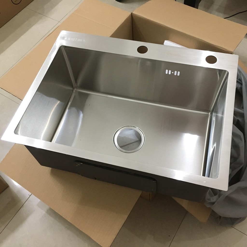 Chậu bồn rửa chén bát 1 hộc mini inox 304 TBVS89 kích thước 60x45 nhập khẩu chính hãng-bảo hành 2 năm