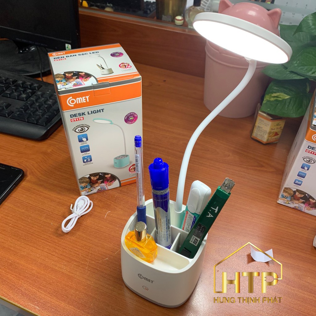 Đèn Bàn Led Comet CT178 2 màu (Trắng/Xanh) [HÀNG CHÍNH HÃNG BH 1 ĐỔI 1]