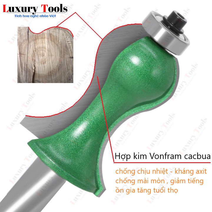 Mũi soi - tay vịn cầu thang cao cấp mũi soi gỗ CỐT 12.7MM