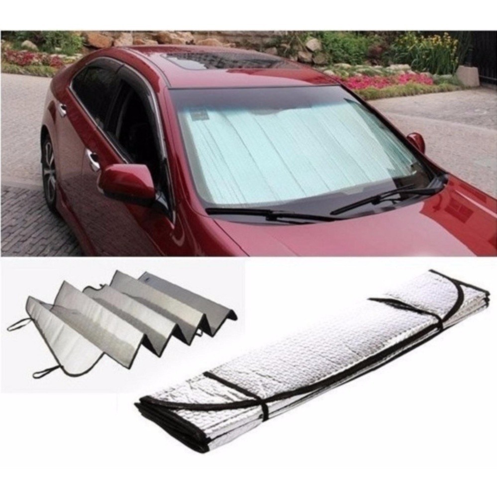 Tấm che chống nắng phản quang cho kính trước ôtô, xe hơi, xe tải gấp gọn cỡ lớn 130x60cm _ PQ01