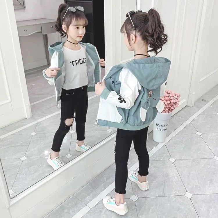 Áo Khoác Thời Trang Xuân Thu Hàn Quốc Mới Dành Cho Bé Gái 2021