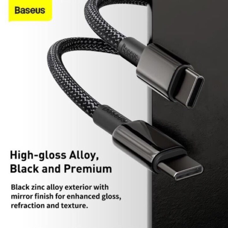Baseus PD 100W Cáp USB C Sang Loại C Sạc Nhanh Cho Xiaomi Samsung 5A PD Dành Cho Huawei MacBook iPad Pro Dây Dữ Liệu Cáp