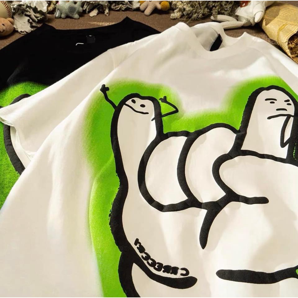 áo thun cototn tay lỡ dáng rộng unisex - bàn tay