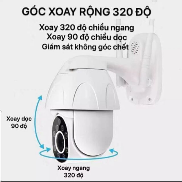 Camera Yoosee ngoài trời xoay 360 độ Ptz, fhd1080 chuẩn 2.0mp ban đêm có màu | BigBuy360 - bigbuy360.vn