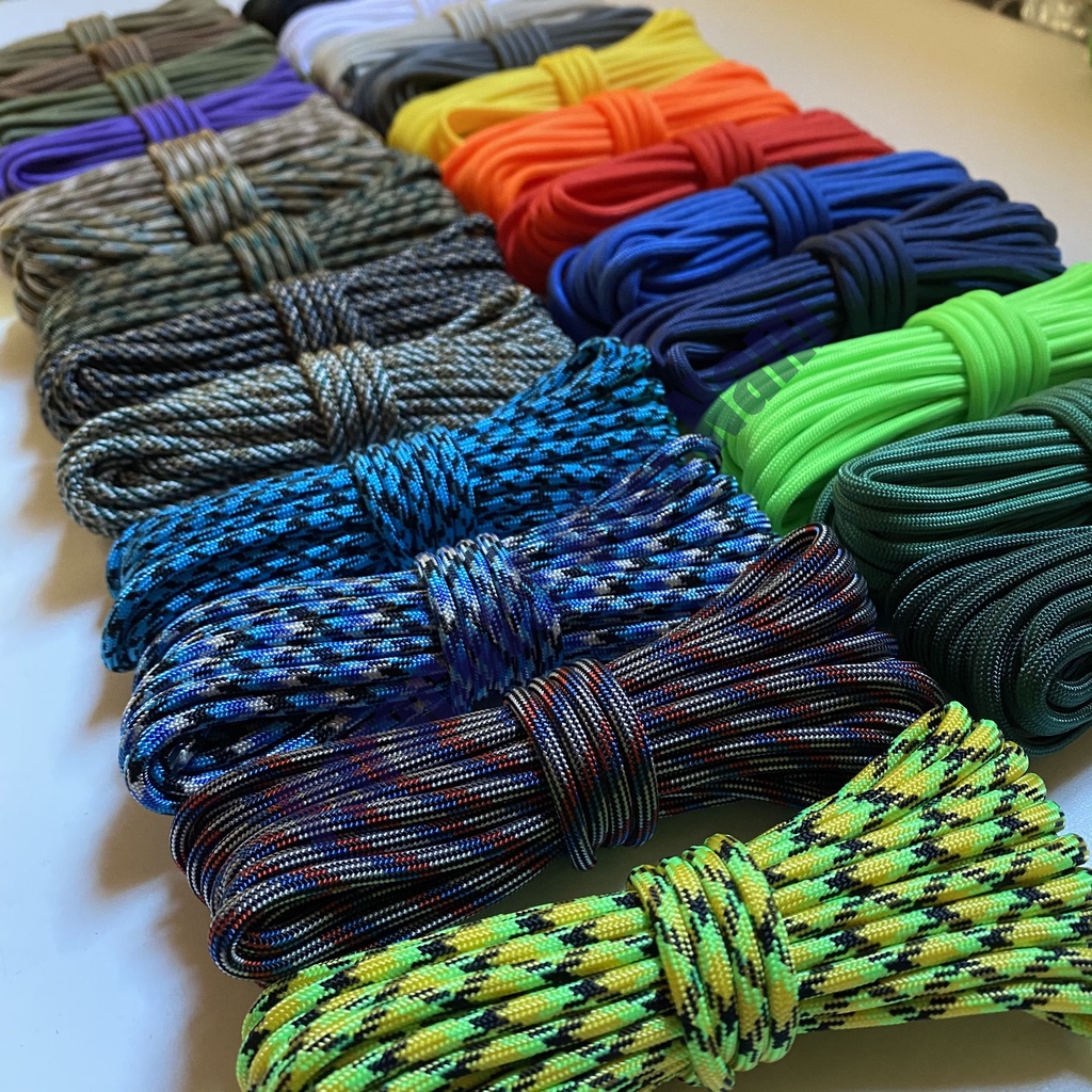 [Cuộn 20m-50m] Dây dù Paracord 550lbs Hàng Xịn USA 100% Nylon