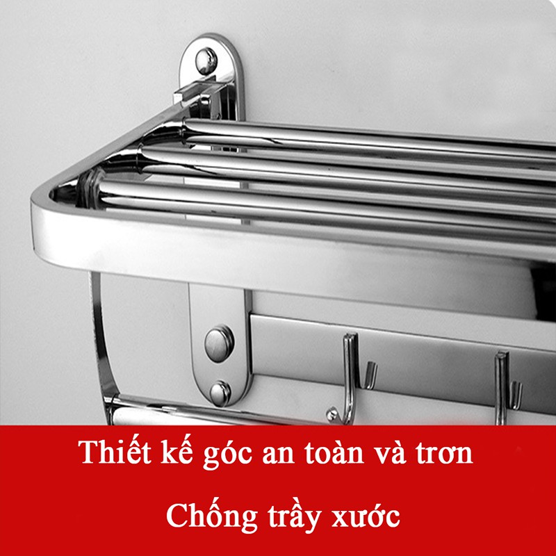 Giá Treo Khăn Tắm 2 Tầng Cao Cấp công nghệ nhật bản- Giàn Vắt Khăn Đa Năng Có Móc Treo Quần Áo, chống nước, chống han gỉ