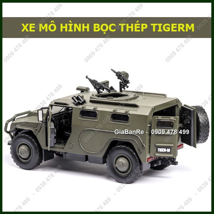 Mô Hình Kim Loại Xe Quân Sự Tiger M Bọc Thép Tuần Tra Tỉ Lệ 1:32 - Nga - Xanh - 9990.1